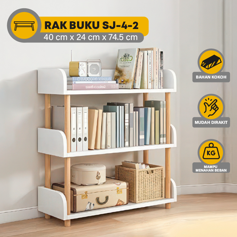 Rak Buku Minimalis Lemari Buku Rak Penyimpanan Aesthetic