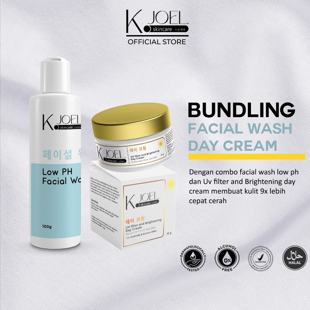 KJOEL - Paket Bundling Facial wash & Day cream [2 in 1] - BPOM