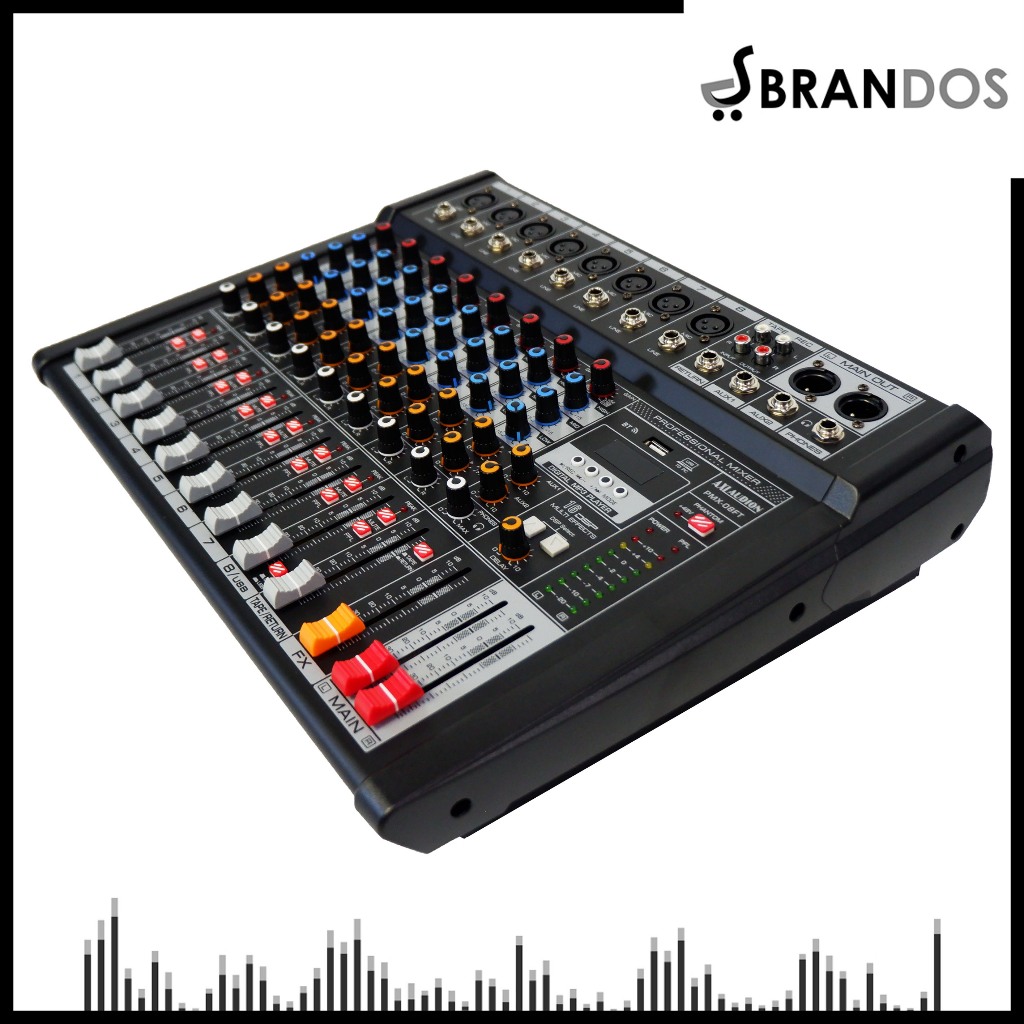 Power Mixer 8 Channel 2 X 150 Watt AXL Audion Analog 16 DSP Professional Audio System Mixing Console