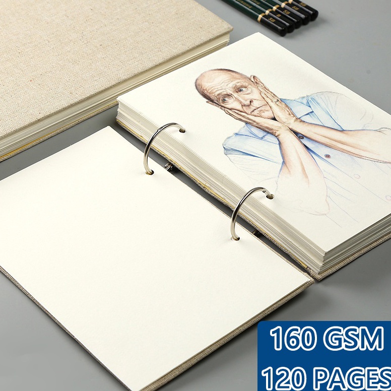 

KODE K2E4 Retro Spiral Sketchbook Linen Hardcover 12 Pages 16GSM Refillable Notebook for Art Drwaing Stationery School Supplies