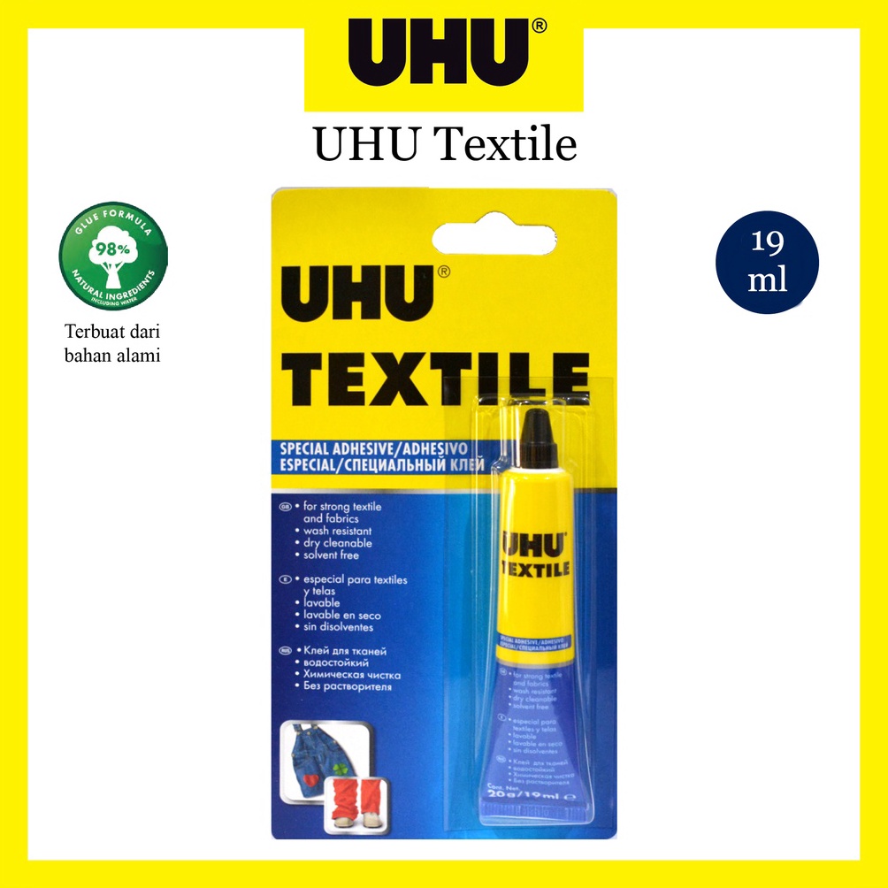 

Lem UHU Textile 19 ML Bisa Untuk Baju Celana dan Kain Yang Kuat Adhesive Original Made In Germany KODE L6O3