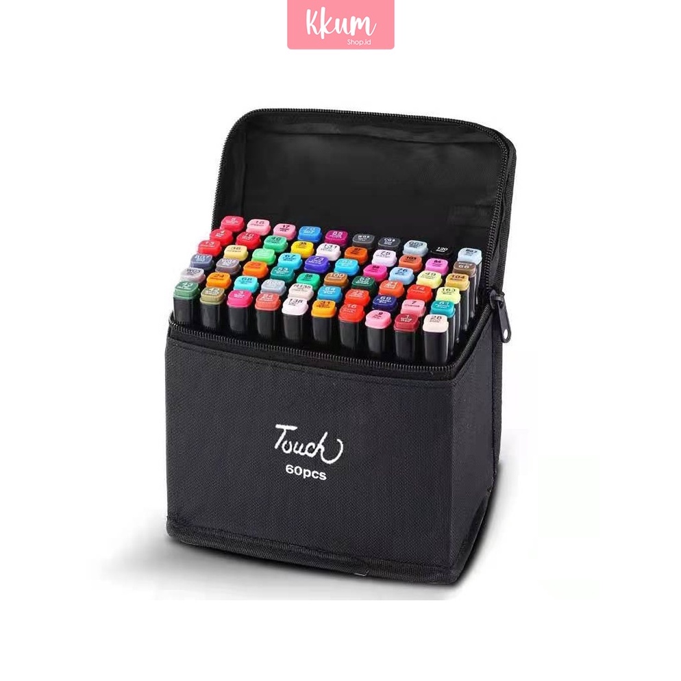 

2436 Color coloring marker touch 2436 warna spidol warna dengan bag Market set dual head KODE P3M3