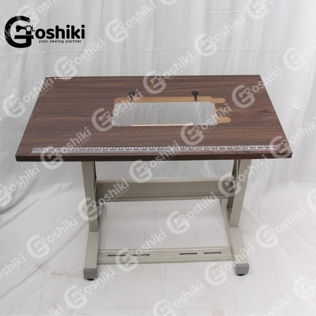 Meja Mesin Jahit Mesin Flat Bed / Traditional Dengan Kaki I / Kaki T Original SINGER Inclued Mata En