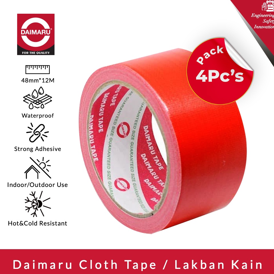 

Dapat 4pcs Daimaru Cloth Tape Merah 48mm x 12m KODE A8T8