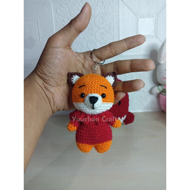 Ruby Fox * Amigurumi * Crochet * Keychain * Boneka Rajut