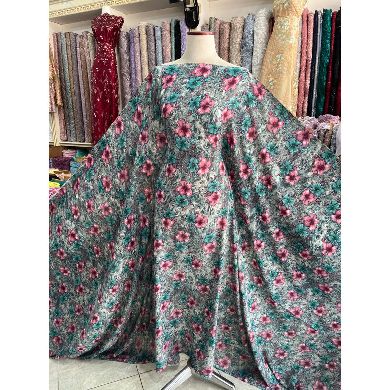 sifon bunga / bahan sifon motif bunga halus nerawang best quality
