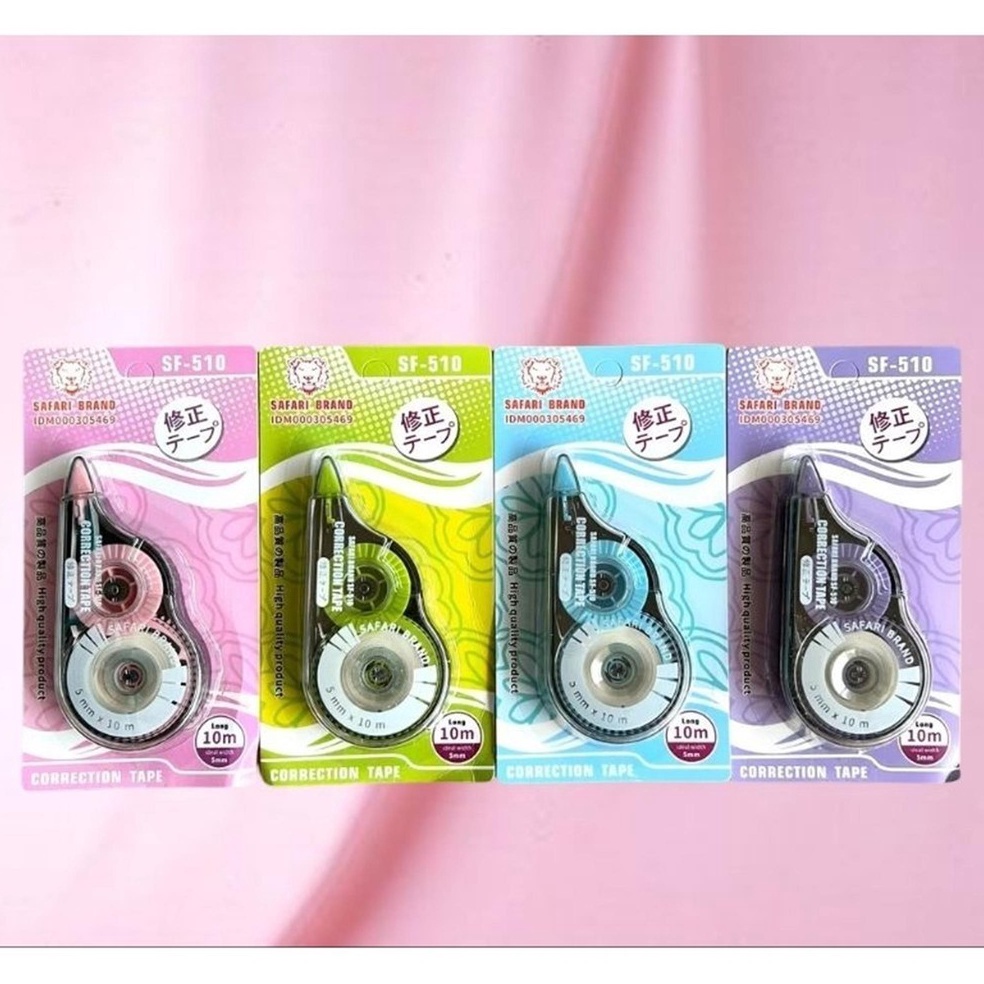 

SF51LUSIN Correction tape tipe x ex stipo kertas pita trondol 1M fancy warna pastel safari brand KODE N5G8