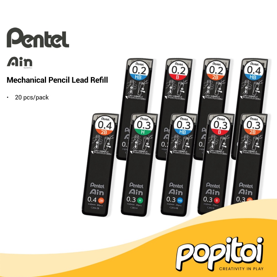 

Pentel Ain Mechanical Pencil Lead Refill NEW Isi Ulang Pensil Mekanik 5 mm KODE R4L5