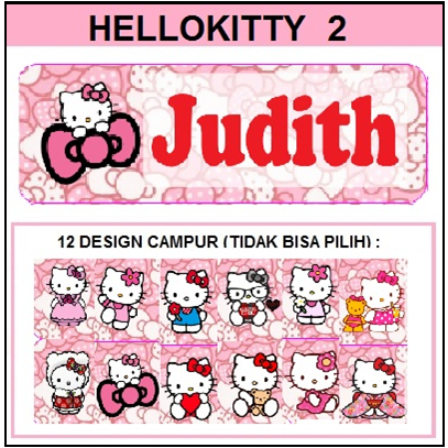 

STIKER STICKER LABEL NAMA WATERPROOF BASIC: HELLOKITTY 2