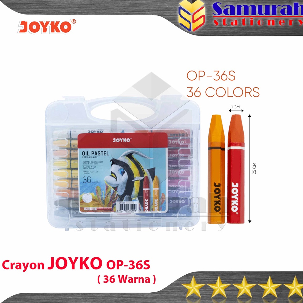 

Crayon Joyko OP36s Krayon Minyak isi 36 Warna Oil Pastel OP 36S For Drawing Water Resistant Non Toxic KODE N1P7