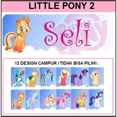 

STIKER STICKER LABEL NAMA WATERPROOF BASIC: LITTLE PONY 2