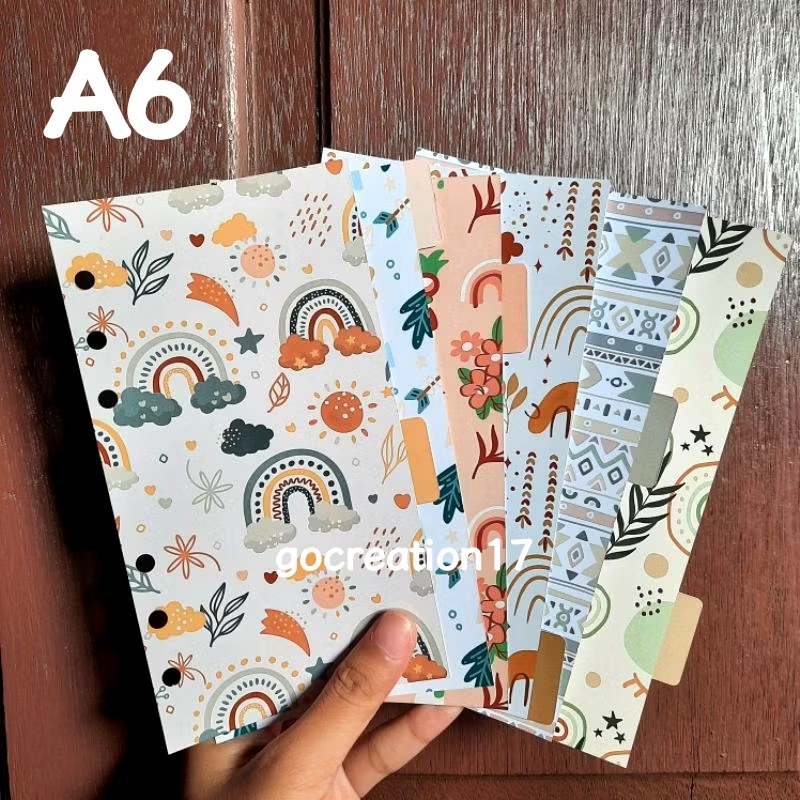 

Cover Planner Kertas Binder Pembatas Divider Motif Premium A6