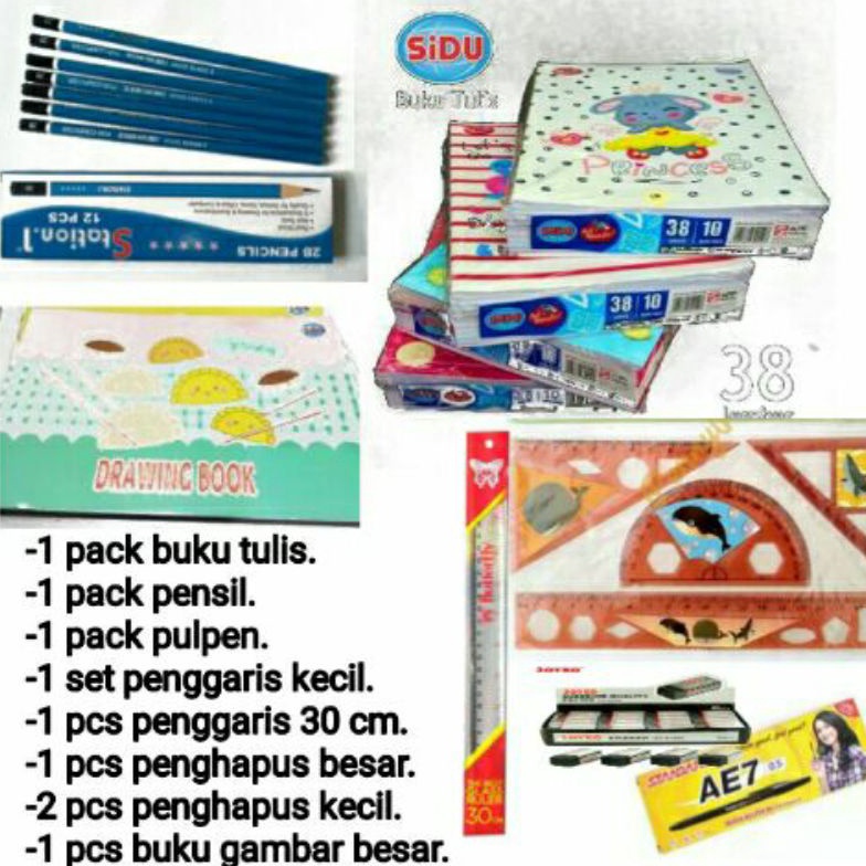 

8 IN 1 PAKET PERLENGKAPAN BUKU SEKOLAH ALAT TULIS SEKOLAH MURAH KODE H3S4