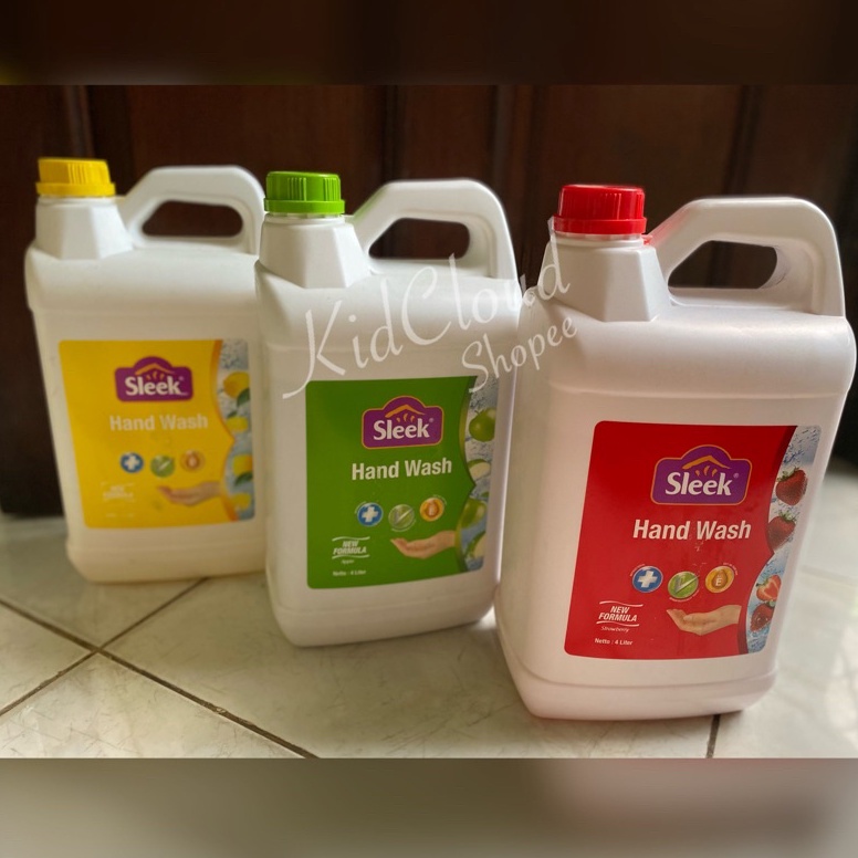 SLEEK Antibacterial Hand Wash 4 Liter Cair Sabun cuci tangan liquid 4L apple strawberry lemon apel x