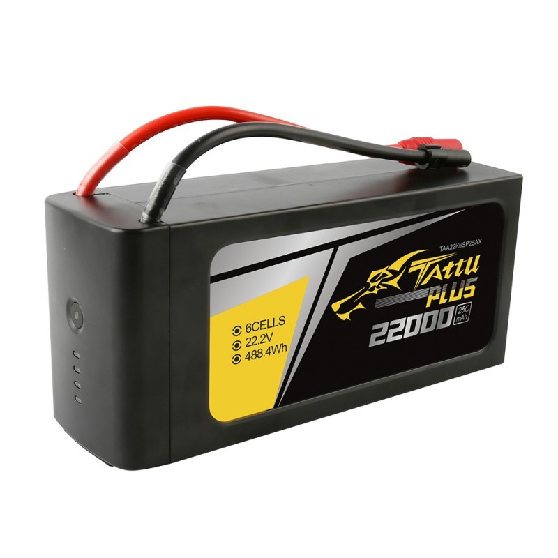 Battery LiPo Tattu 22000mAh 22.2V 25C 6S1P LiPo Battery Pack LiPo Baterai Tattu 22000mAh 22.2V 25C 6