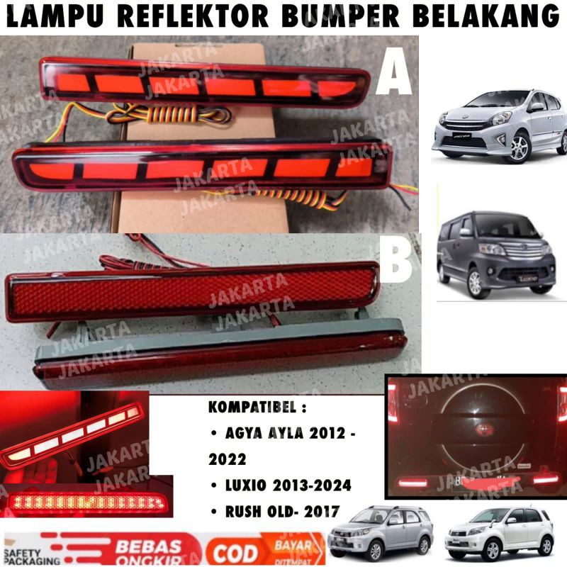 Reflektor Bumper Belakang Agya Ayla Luxio Rush Terios 2013 2017 Lampu