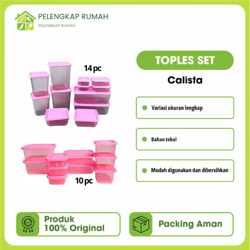 Toples Calista Oita Premium Set 10 pcs dan Otaru Smoke Toples Set 14 pcs Food Container