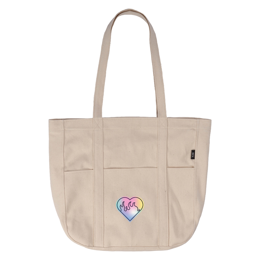 

ID FLADE STUDIOS TOTEBAG KANVAS CREAM RESLETING - TAS NONGKRONG KULIAH PRIA WANITA - STREETWEAR