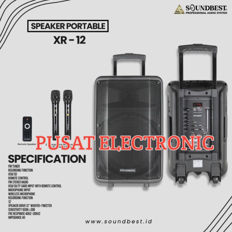 Speaker Portable Soundbest XR12 Original Speaker Soundbest 12inch Garansi resmi