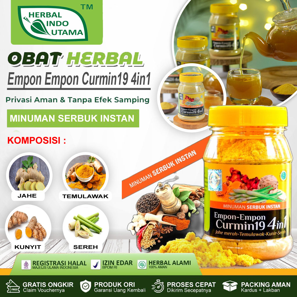 

Empon Empon Curmin19 4in1 Herbal Minuman Serbuk Jamu Tradisional Herbal Indo Utama