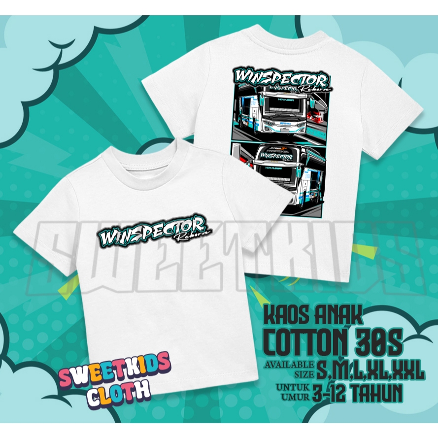 Kaos Anak Bus Basuri Winspector Bus Mania / Atasan Baju Anak Busmania Bus Winspector