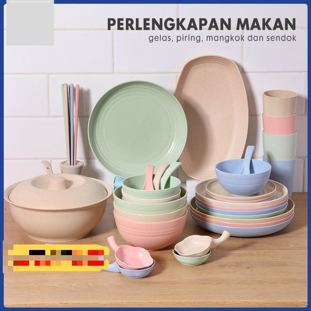 Gelas Wheat Straw/Mangkuk Wheat Straw/Piring Makan Wheat Straw/Sendok Makan Wheat Straw/Cangkir Whea