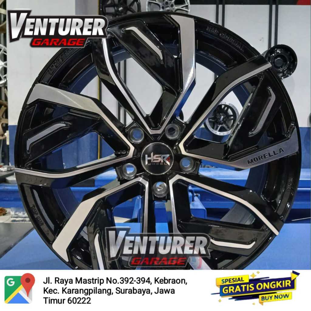 velg zenix camry alphard accord innova x pander civic murah ring 18 HSR morella black polish kediri
