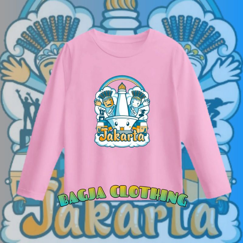 kaos anak dan dewasa lengan panjang monas Jakarta symbol