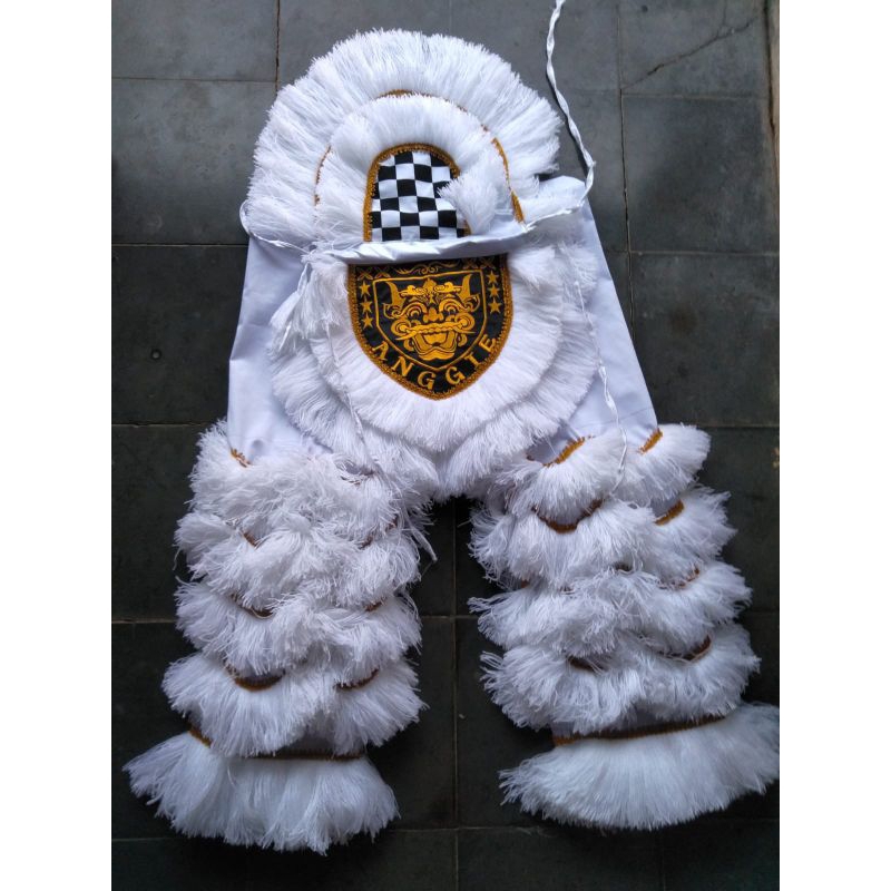 Sual barong dewasa warna putih sembyong buto bordir