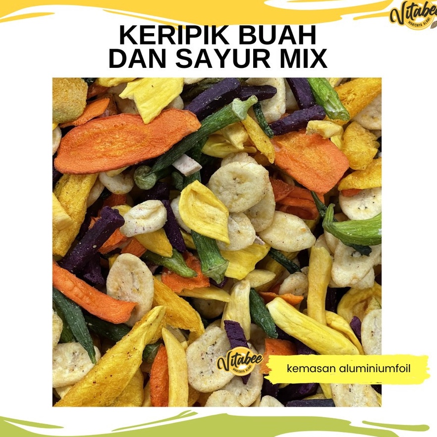 

MURMER Keripik Buah dan Sayur Mix Campur Vitabee OlehOleh Khas Kota Malang Garansi Renyah BISA COD