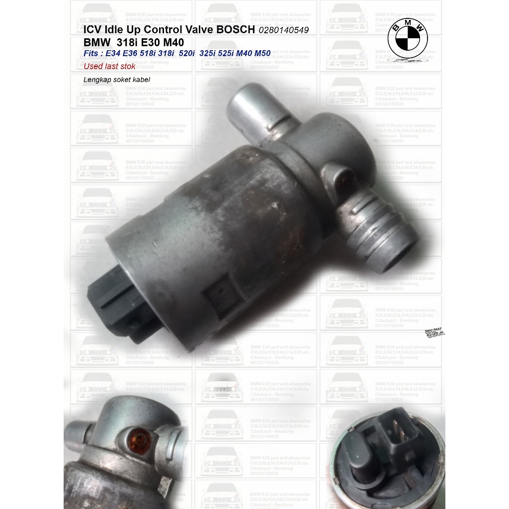 ICV Idle Up Control Valve BOSCH 0280140549 BMW 318i E30 M40 fits : 518i 520i M50 E34 E36