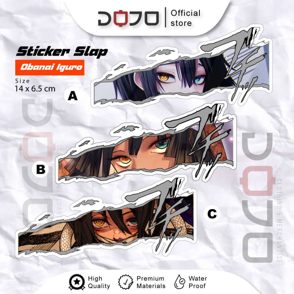 

Sticker VINYL Kimeetsu No Yaiba Obanai Iguro motor mobil notebook binder laptop pc gaming JDM slap eyes murah