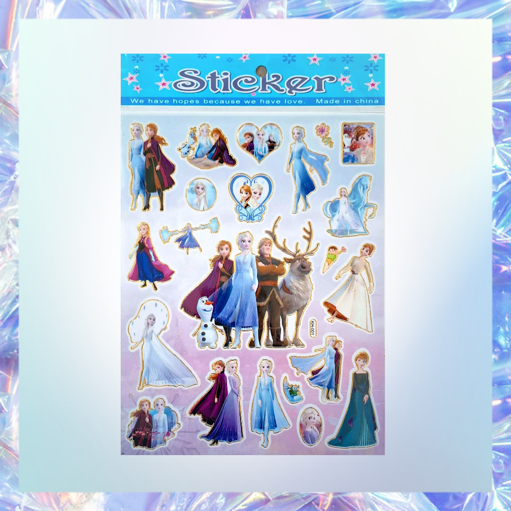 

Stiker Laser Gambar Tempel Laser Sticker Anak Karakter Kartun Disney Princess Anna Elsa Frozen