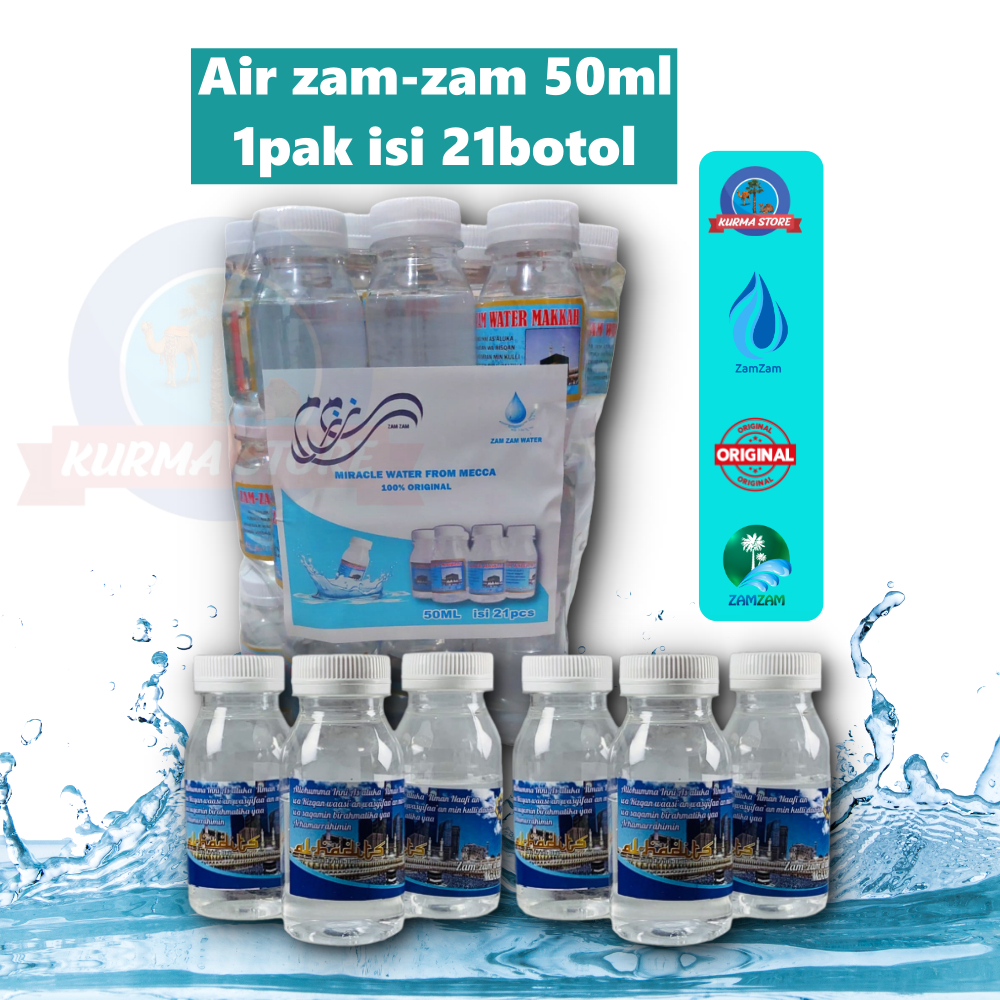 

[NEW] Air zam zam 50ml 1pak isi 10-50 botol |original \oleh oleh haji&umroh