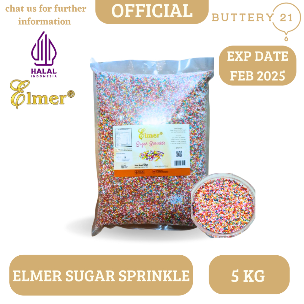 

ELMER SUGAR SPRINKLE 100 GR/SPRINKLE WARNA WARNI/GULA BUTIR/ TRIMIT