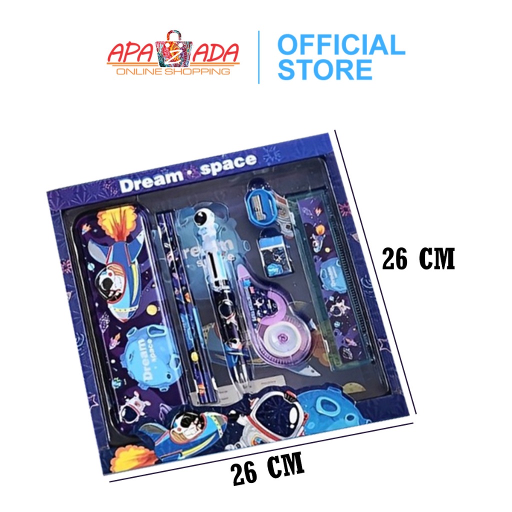 

Ay00! Apazada - Stationery Set Isi 8 / Study Set YOYO-8021 / Set Perlengkapan Alat Tulis 8 in 1