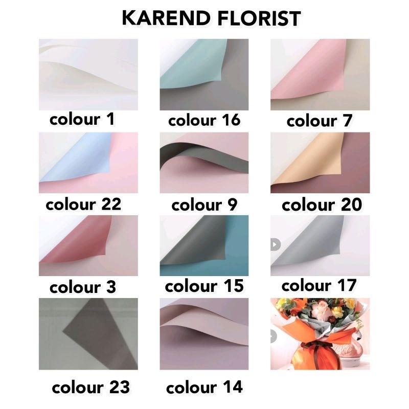

(5 Lembar) Cellophane Bicolor Pastel Flower Wrap/ Kertas Cellophane Bunga