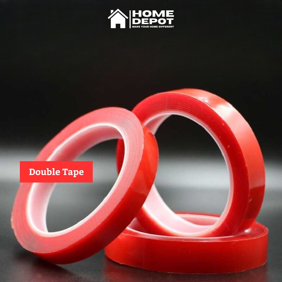 

Perekat Double Tape Bening Acrylic Adhesive Transparent Sticker - Merah, 5mm x 3m