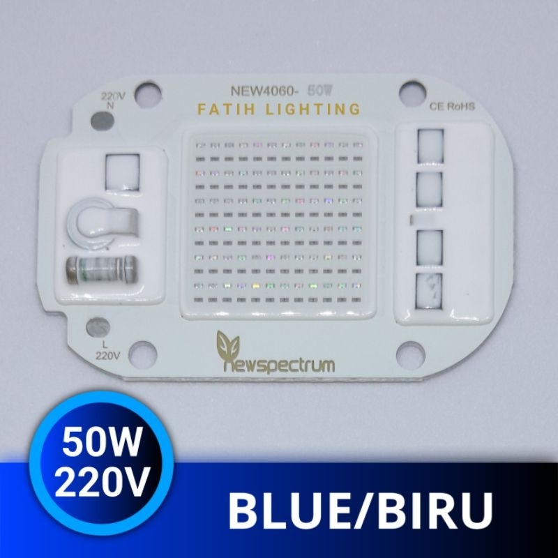 Sparepart Lampu Sorot LED 50 Watt 220 Volt AC Warna Biru