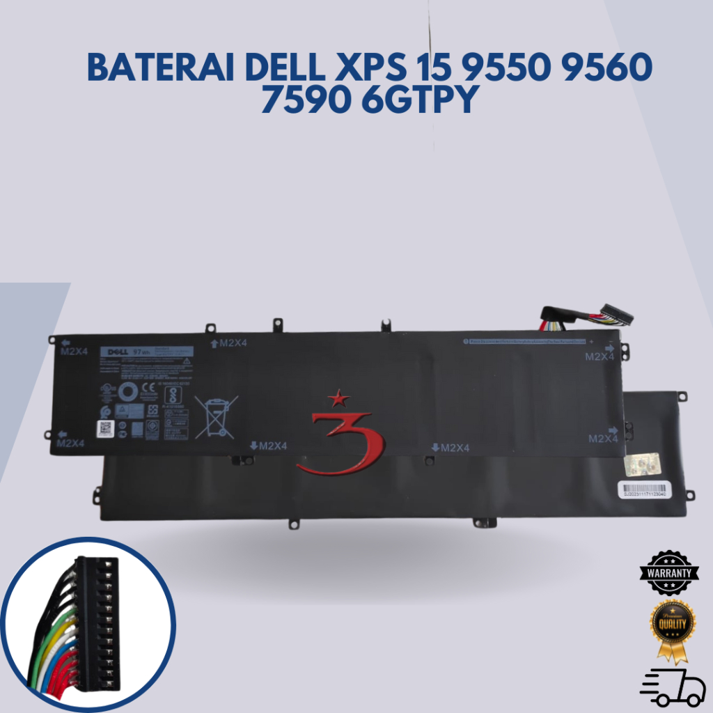 Baterai Dell XPS 15 9550 9560 7590 6GTPY ORIGINAL