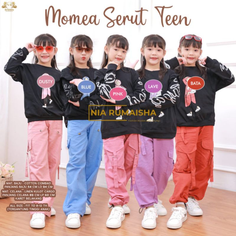 MOMEA SERUT TEEN BY NIA RUMAISHA》ONE SET ANAK LUCU BEST SELLER