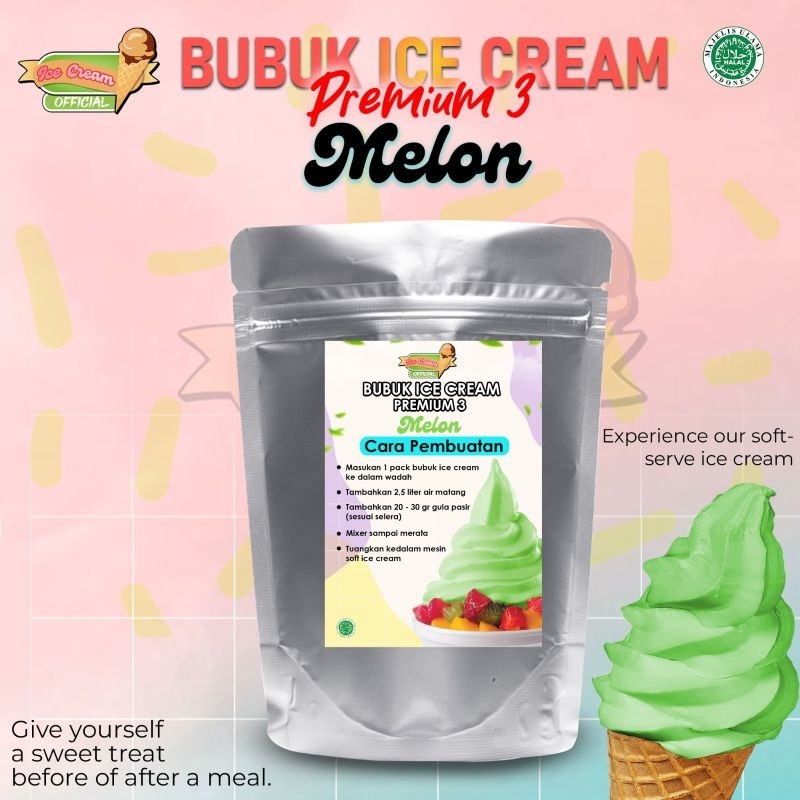 

ICECREAM MELON 1000gram / BUBUK ES KRIM PREMIUM88