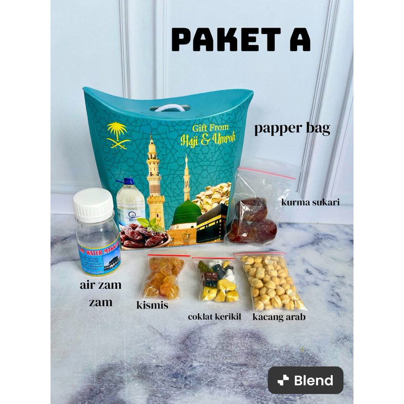 

paket A + air zam zam / oleh oleh haji umroh
