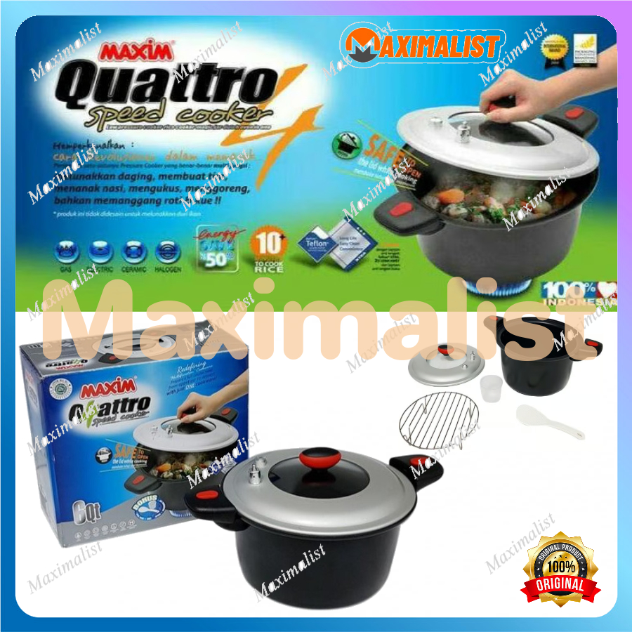 MAXIM Panci Presto Quattro Pressure Cooker 24cm Maxim Speed 4 in 1 - Maxim Presto Pressure Cooker 24
