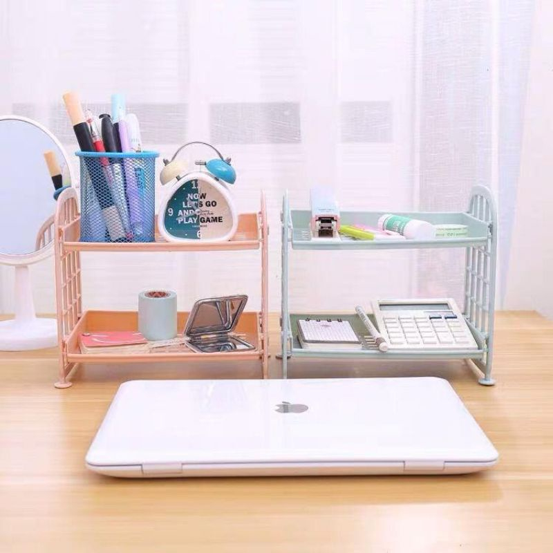 Rak Plastik Susun Kecil - Rak Plastik 2 Tingkat - Rak Susun Dapur 2 Tingkat Kecil Rak Plastik Mini 2