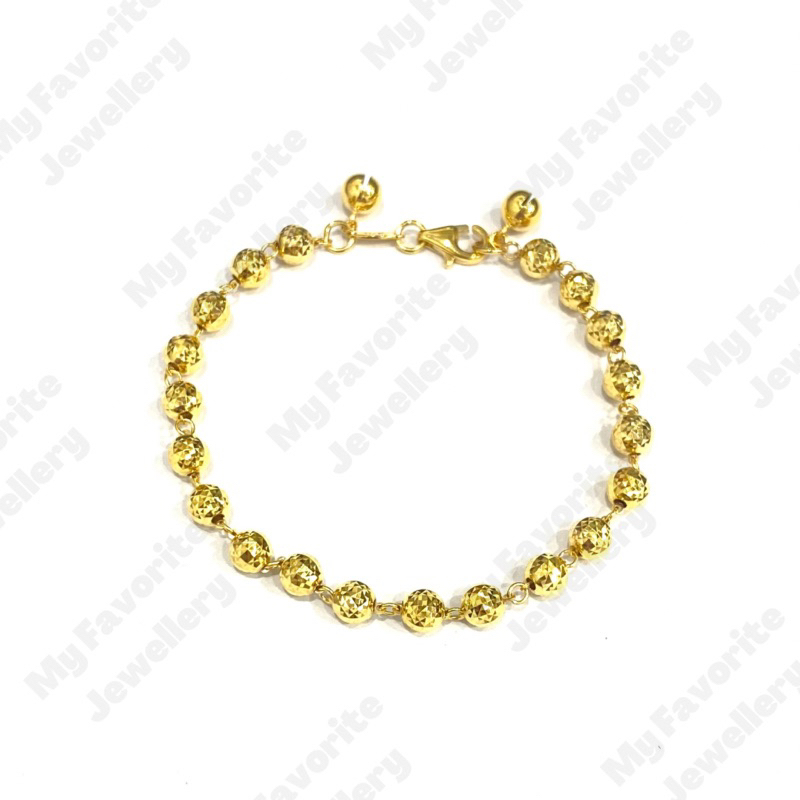 Gelang Merica Bola Bola Kristal Emas Asli Kadar 700