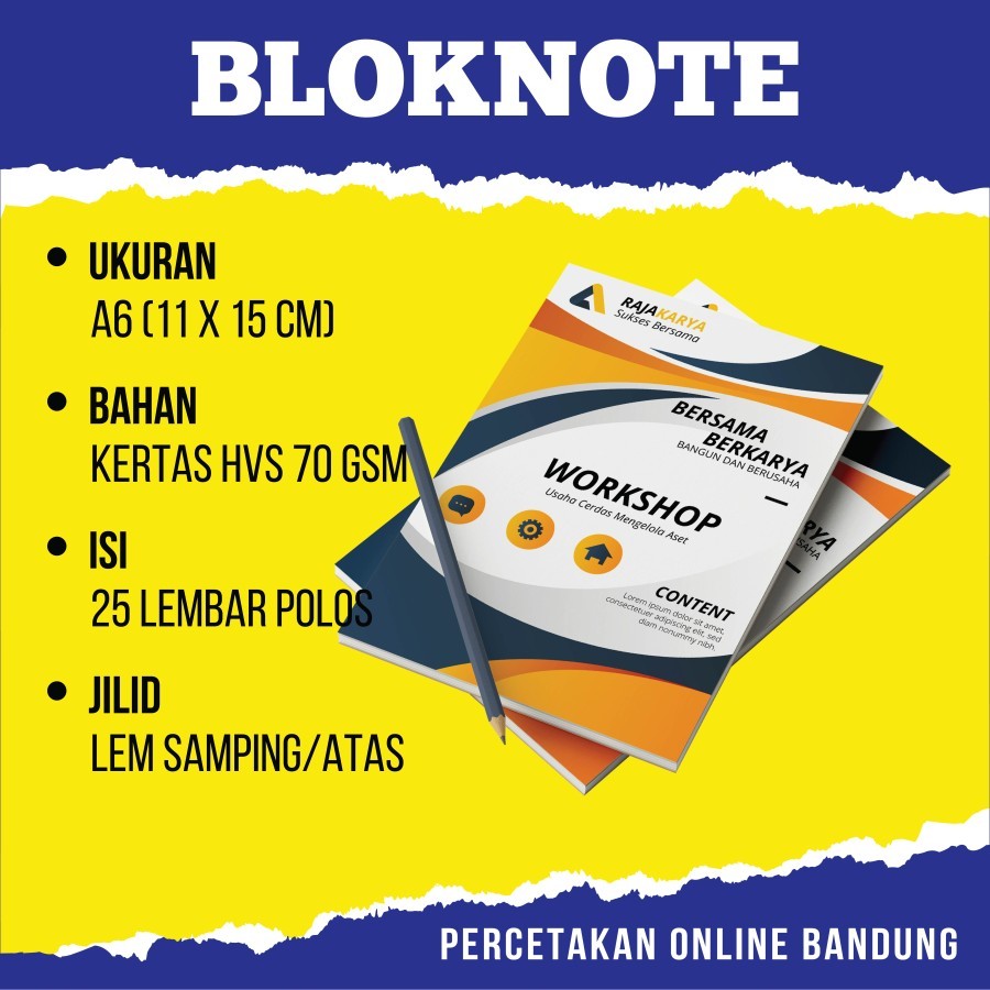 

Blocknote A6 Custom Lem Atas