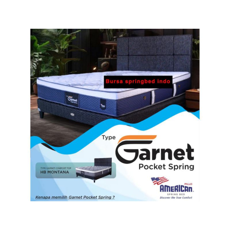 american pillo garnet pocket spring 120 x 200 kasur spring bed pocket springbed kasur saja