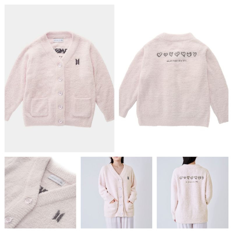GELATO PIQUE X BTS CARDIGAN PINK & GRAY