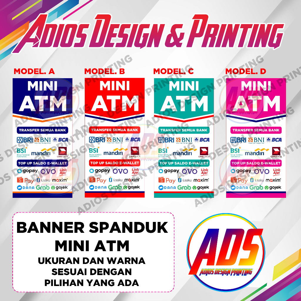 SPANDUK BANNER MINI ATM / SPANDUK BANNER ATM MINI